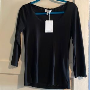 NWT &Other Stories lace trimmed tee